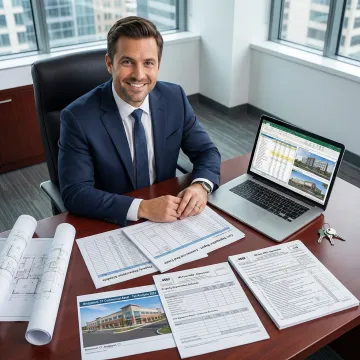 Cost segregation engineer reviewing property depreciation schedules for a Connecticut commercial building