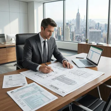 Cost segregation engineer analyzing a New York commercial property for tax savings