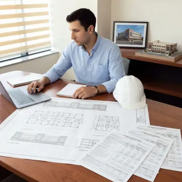 Cost segregation engineer reviewing New Jersey commercial property blueprints and depreciation schedules