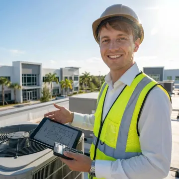 Engineer analyzing Florida commercial property components for cost segregation