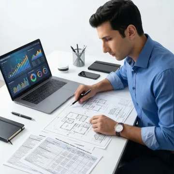 Cost segregation engineer reviewing Maryland commercial property blueprints and depreciation schedules