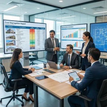 Seneca Cost Segregation engineering team reviewing detailed property analysis reports