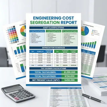 Cost segregation report showing accelerated depreciation schedules