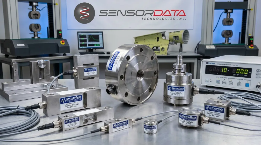 SensorData fatigue-rated load cell and force sensor product lineup for testing applications