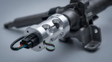 Automotive steering torque sensor component showing installation and electrical connector interface
