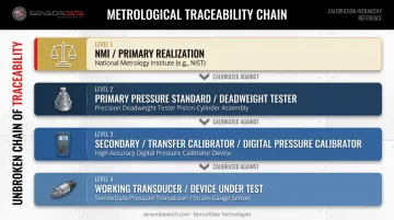 Four-level NIST metrological traceability chain from national standard to working transducer
