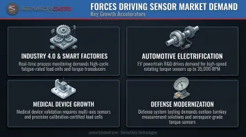 Four key market forces driving global sensor demand growth infographic