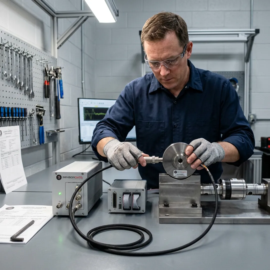 Engineer configuring a precision measurement system