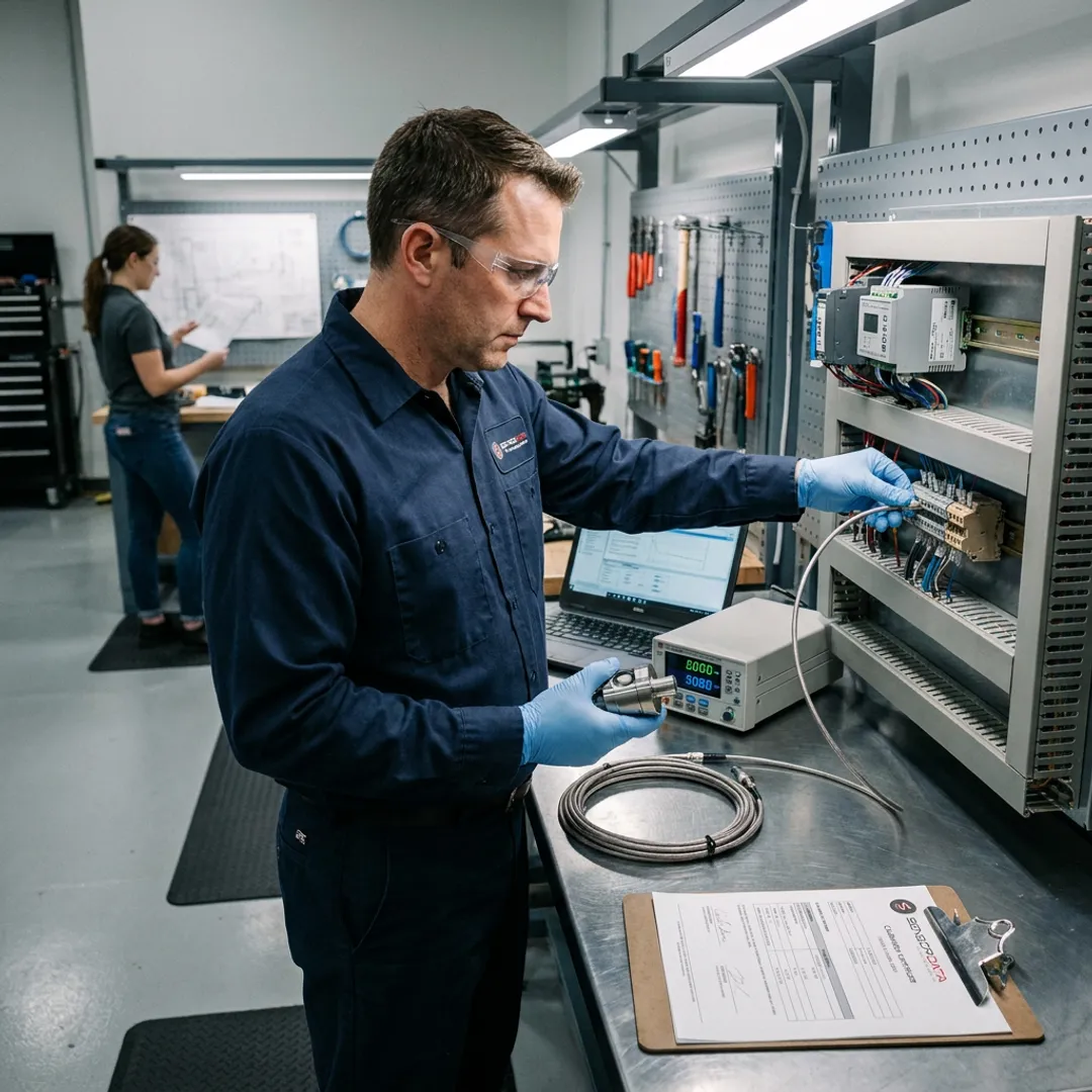 Engineer configuring integrated control system hardware