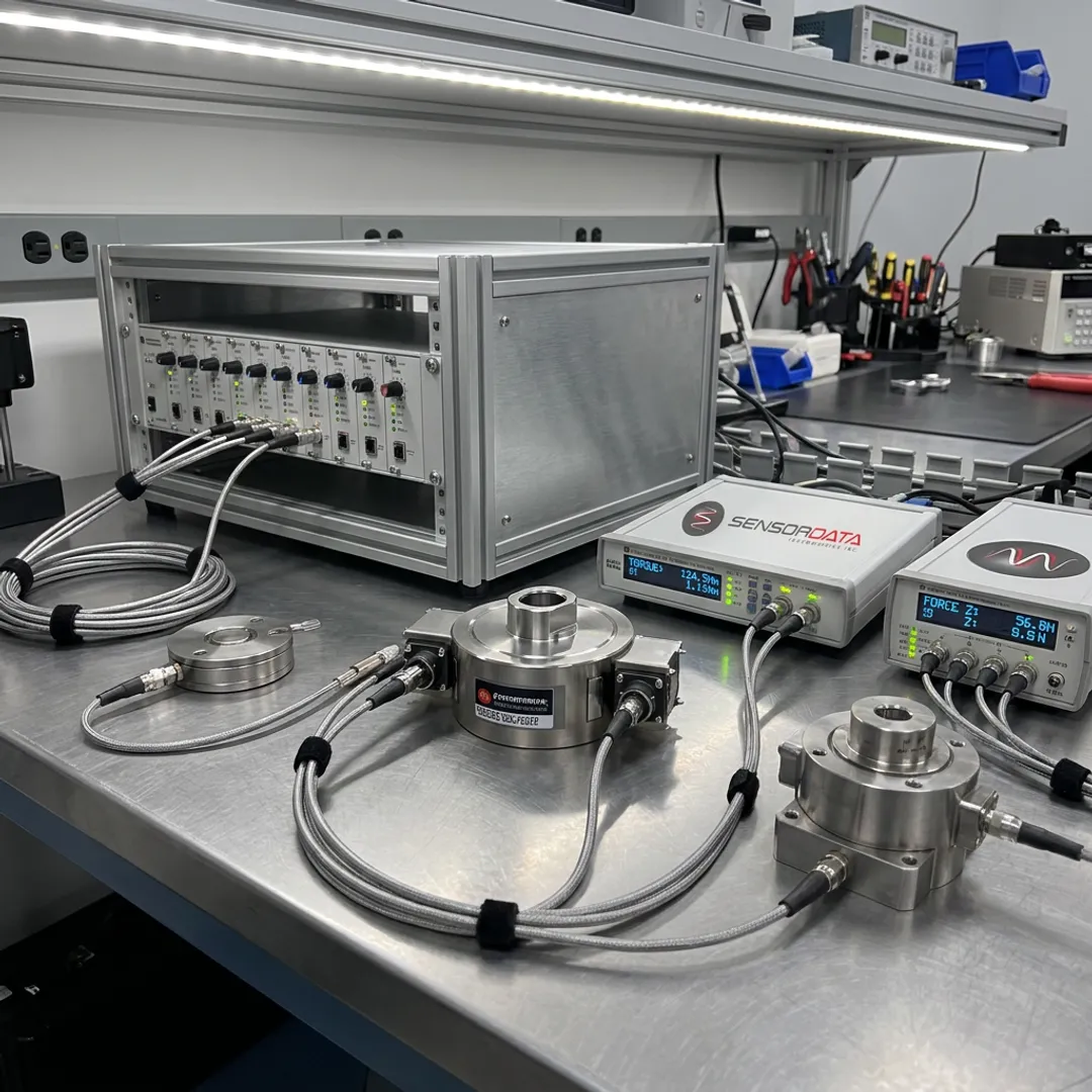Precision measurement control system with sensors and data equipment