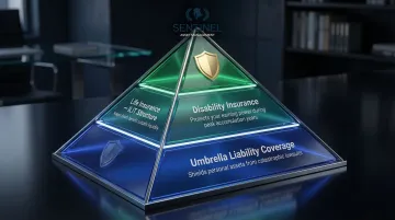 Three-layer wealth protection insurance coverage life disability and umbrella policies