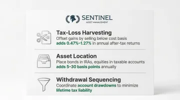 Three tax-efficient portfolio strategies tax-loss harvesting asset location withdrawal sequencing