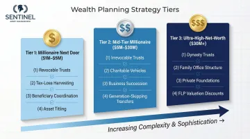 Three high-net-worth wealth tiers estate planning complexity and strategies comparison