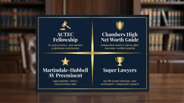 Four elite estate planning attorney credentials ACTEC Chambers Martindale Super Lawyers recognition criteria