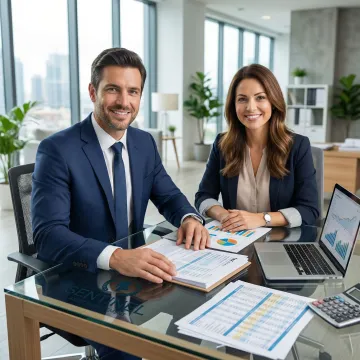 Financial advisor consulting with client on divorce tax planning strategies