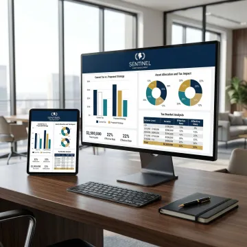 Financial charts showing tax-efficient asset division strategies