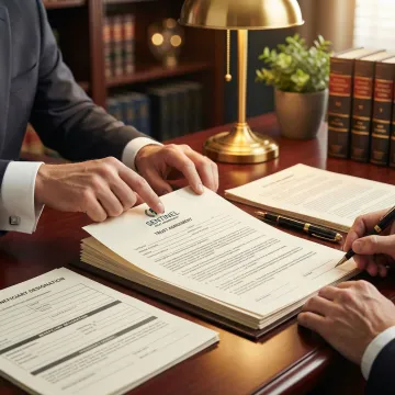 Professional estate planning consultation with financial documents and trust agreements