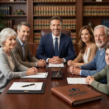 Professional estate planning consultation with Maryland family reviewing documents
