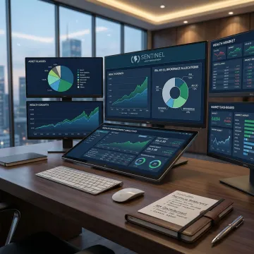 Detailed financial portfolio analytics and asset allocation charts