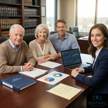 Family legacy planning with financial documents and trust structures