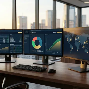 Diversified investment portfolio with global asset allocation and risk management analytics