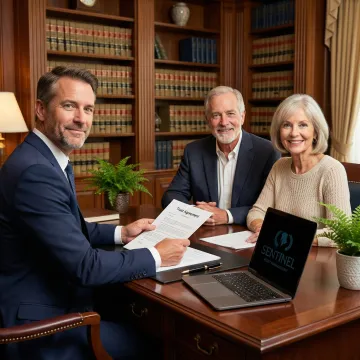 Professional estate planning consultation with family legacy documents and trust structures