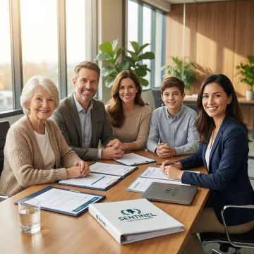 Family meeting with financial planner discussing special needs planning documents