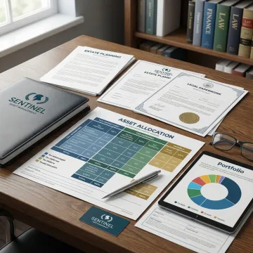 Estate planning documents organized by asset categories with tax strategy charts