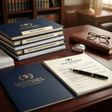 Estate planning documents including wills, trusts, and beneficiary forms