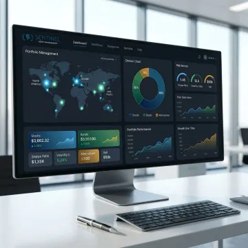 Diversified investment portfolio dashboard showing global asset allocation