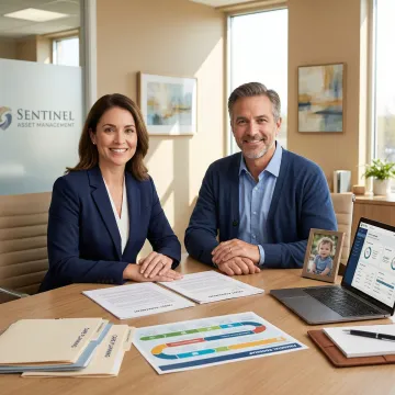 Parent reviewing special needs estate planning documents with advisor