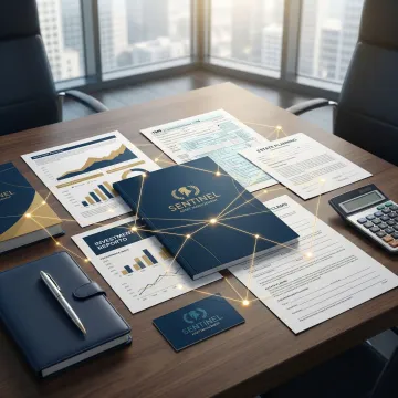 Interconnected financial planning components including investments, taxes, and estate documents