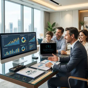 Financial advisor presenting customized family wealth strategy