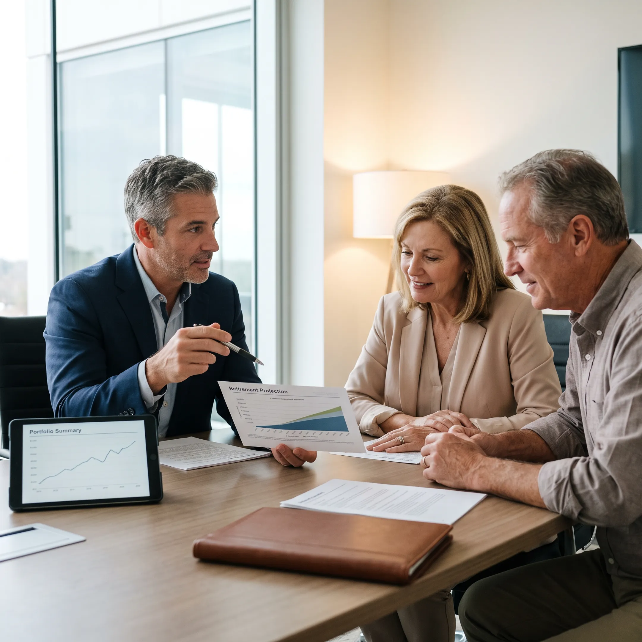Financial advisor meeting with a couple