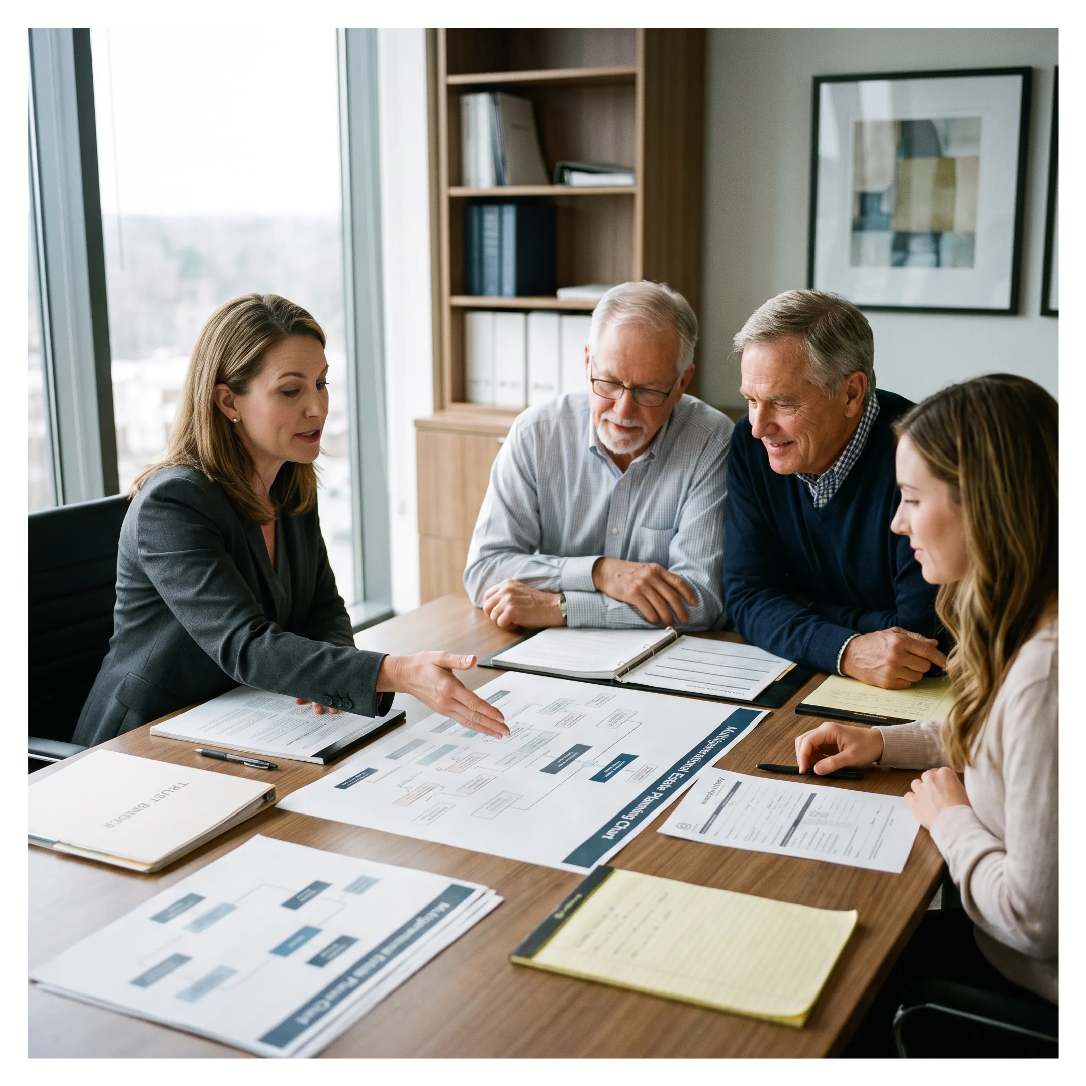 Advisor reviewing a family legacy plan
