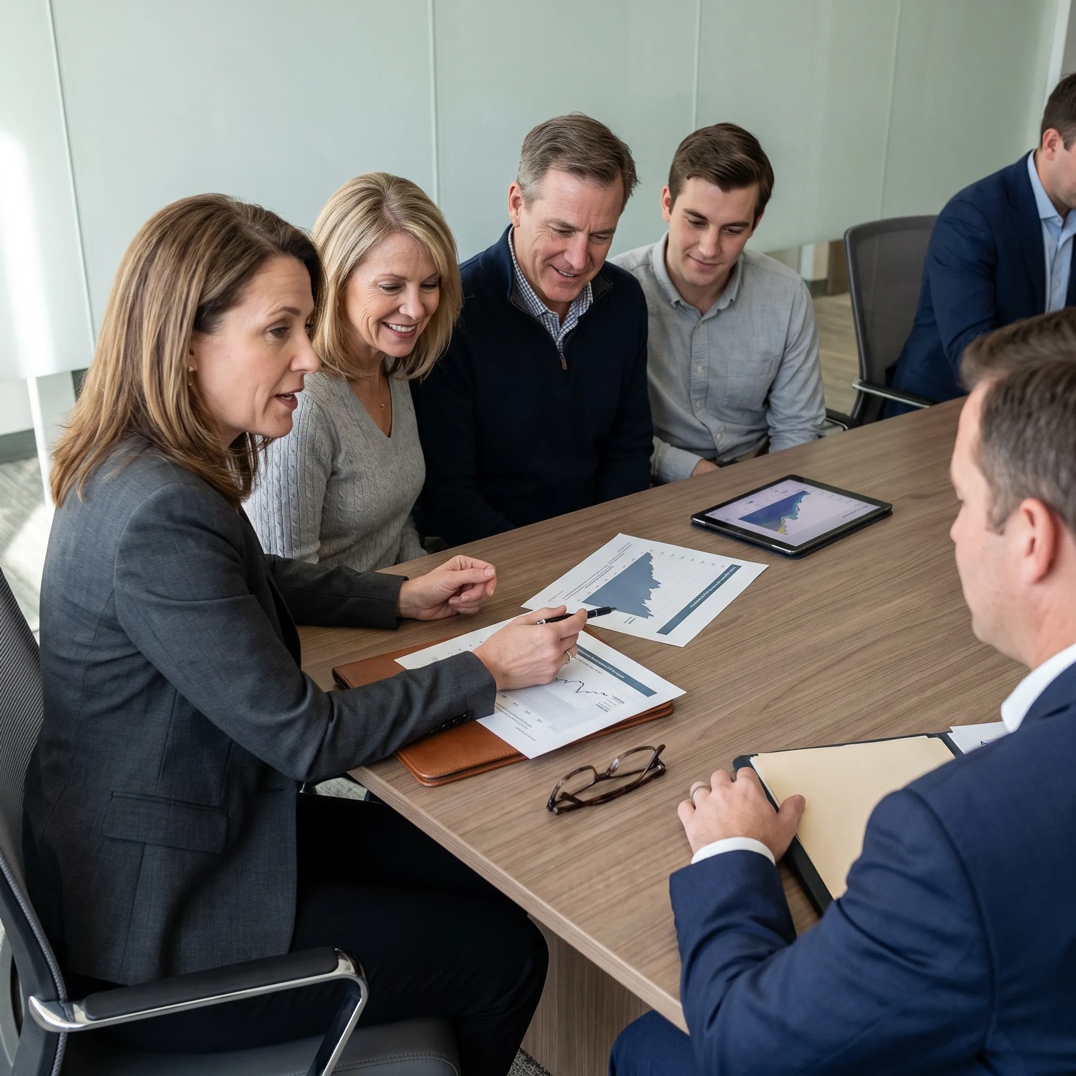 Advisors reviewing a multigenerational wealth plan