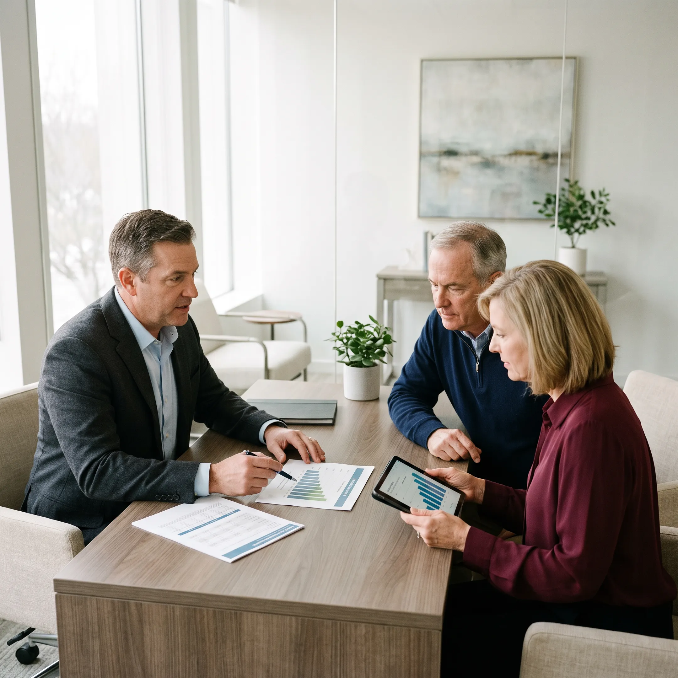 Financial advisor meeting with a couple