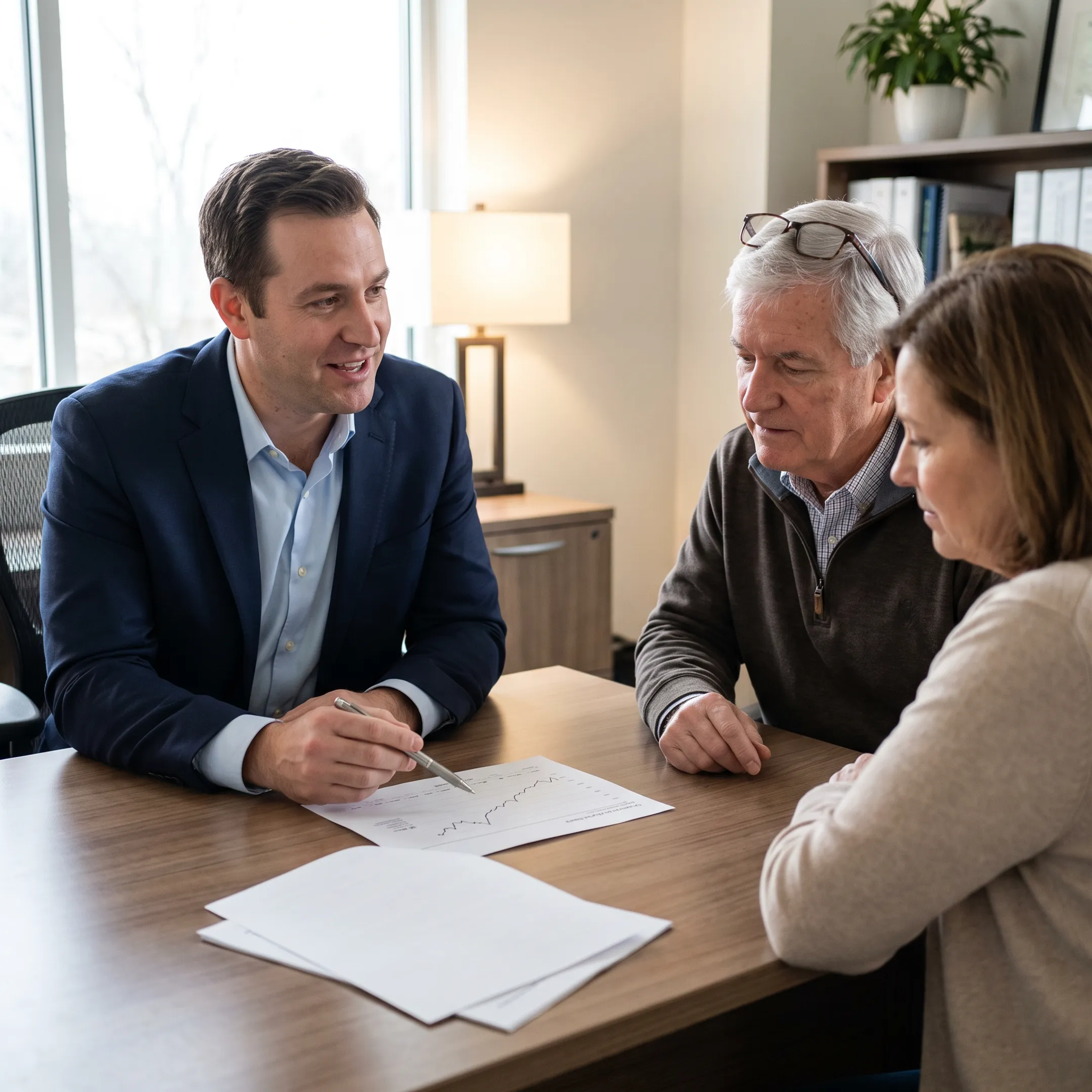 Advisor explaining long-term care planning options
