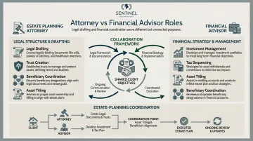 Attorney versus financial advisor estate planning responsibilities side-by-side comparison