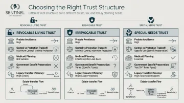 Three retirement trust types comparison revocable irrevocable and special needs trusts