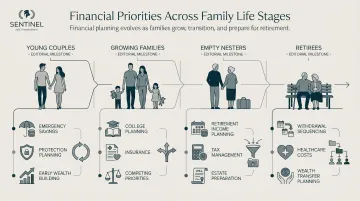 Four family life stages financial planning priorities from young couples to retirees