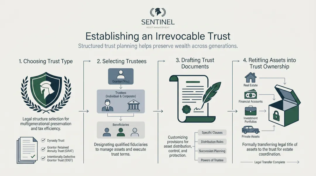 Four-step process to establish an irrevocable trust for estate planning