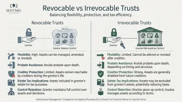 Revocable versus irrevocable trust side-by-side comparison of key features and trade-offs