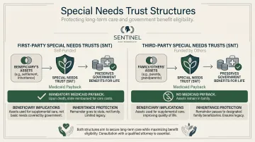First-party versus third-party special needs trust comparison highlighting Medicaid payback rules