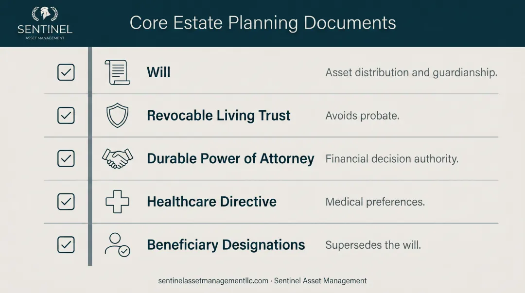 Five essential estate planning documents checklist for multi-generational wealth transfer