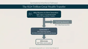 Great Wealth Transfer generational flow diagram Baby Boomers to Gen X and Millennials