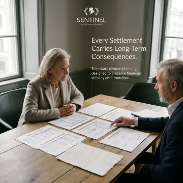 Financial charts showing tax-efficient asset division strategies