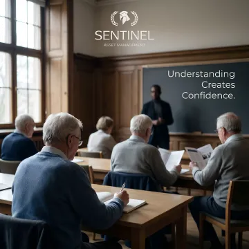 Instructor presenting retirement financial concepts to attentive workshop participants