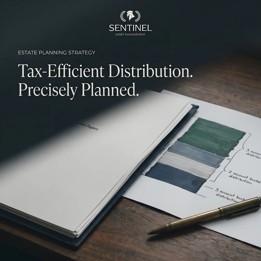 Tax optimization charts showing asset allocation across taxable, tax-deferred, and tax-free accounts