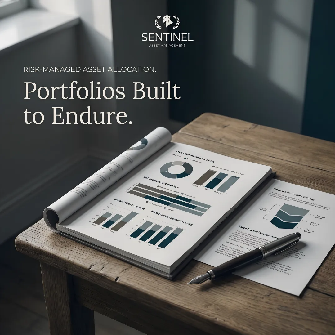 Diversified investment portfolio analysis showing risk mitigation strategies